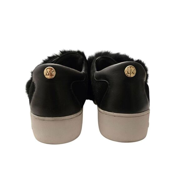 Michael Michael Kors Maven Women's Size 8.5M Black Rabbit Fur Velcro Sneaker - Picture 6 of 9